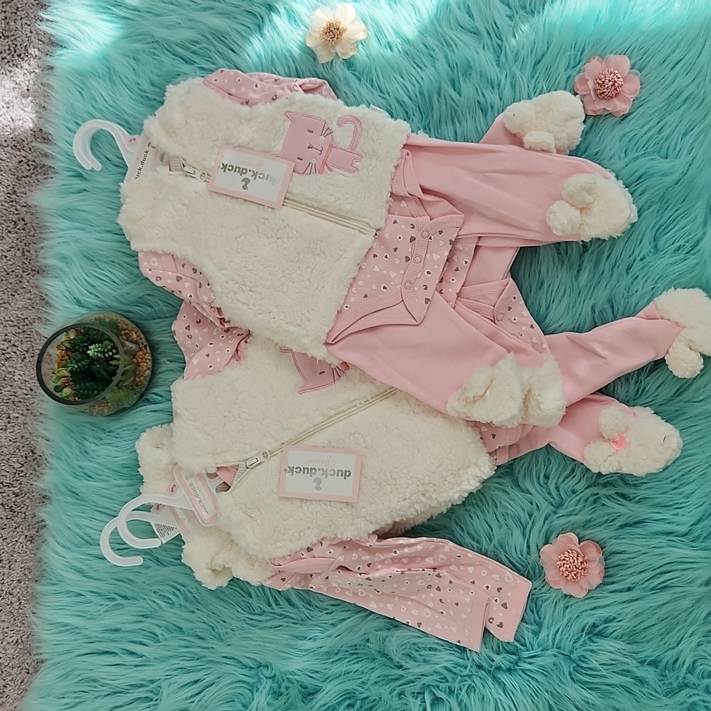 3 PC kitty fleece set